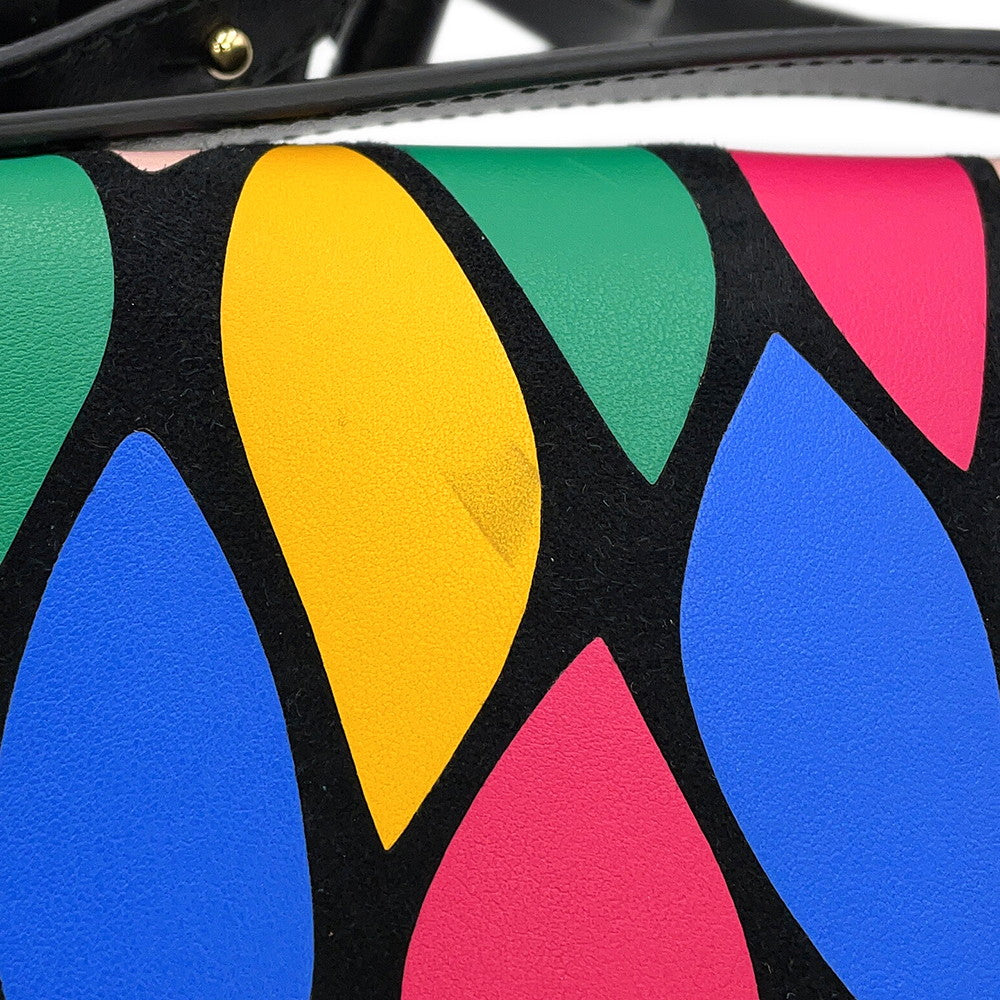 Ferragamo Gancini 2WAY Shoulder Bag Black/Multicolor21G008 Leather