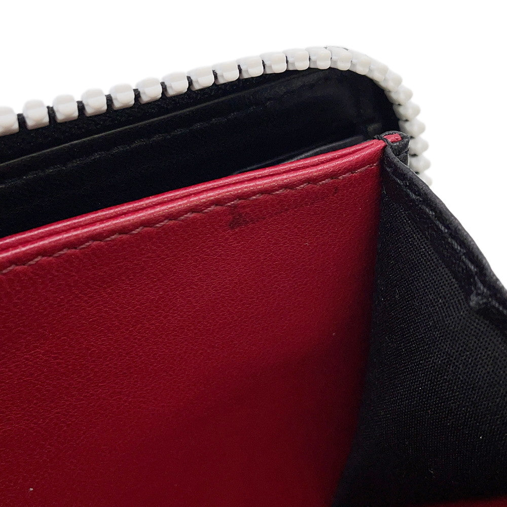 Valentino Garavani Lock Studded Round Zip Long Wallet Black Leather