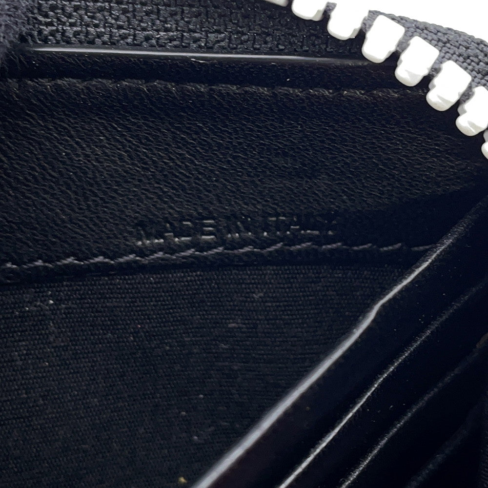Valentino Garavani Lock Studded Round Zip Long Wallet Black Leather