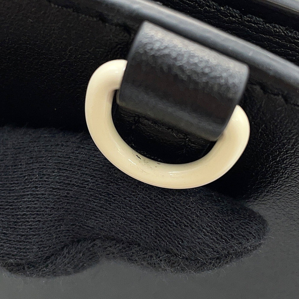 Valentino Garavani V-Sling Clutch Bag Ivory/Black Leather