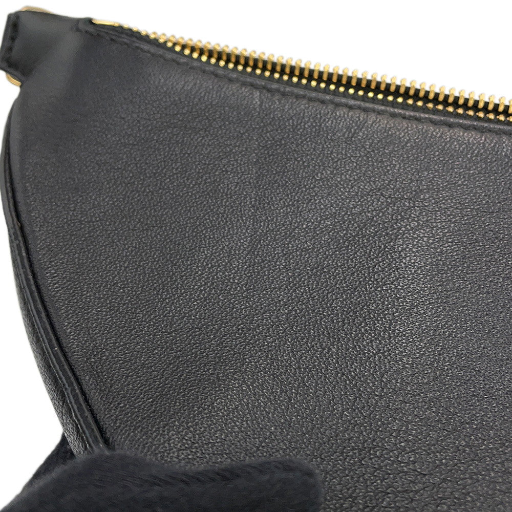 JIMMY CHOO Logo ChainShoulder Bag Black Leather