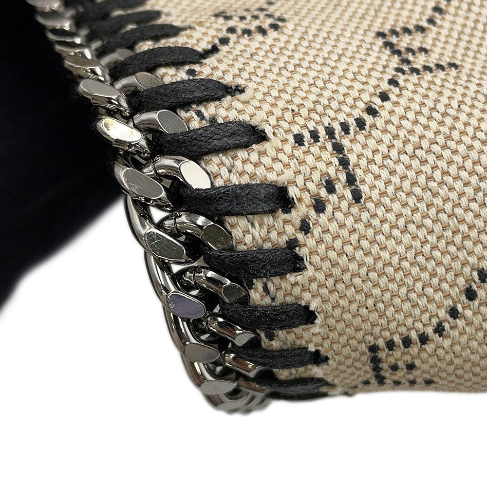 Stella McCartney Falabella Logo ChainShoulder Bag Beige455128 Canvas