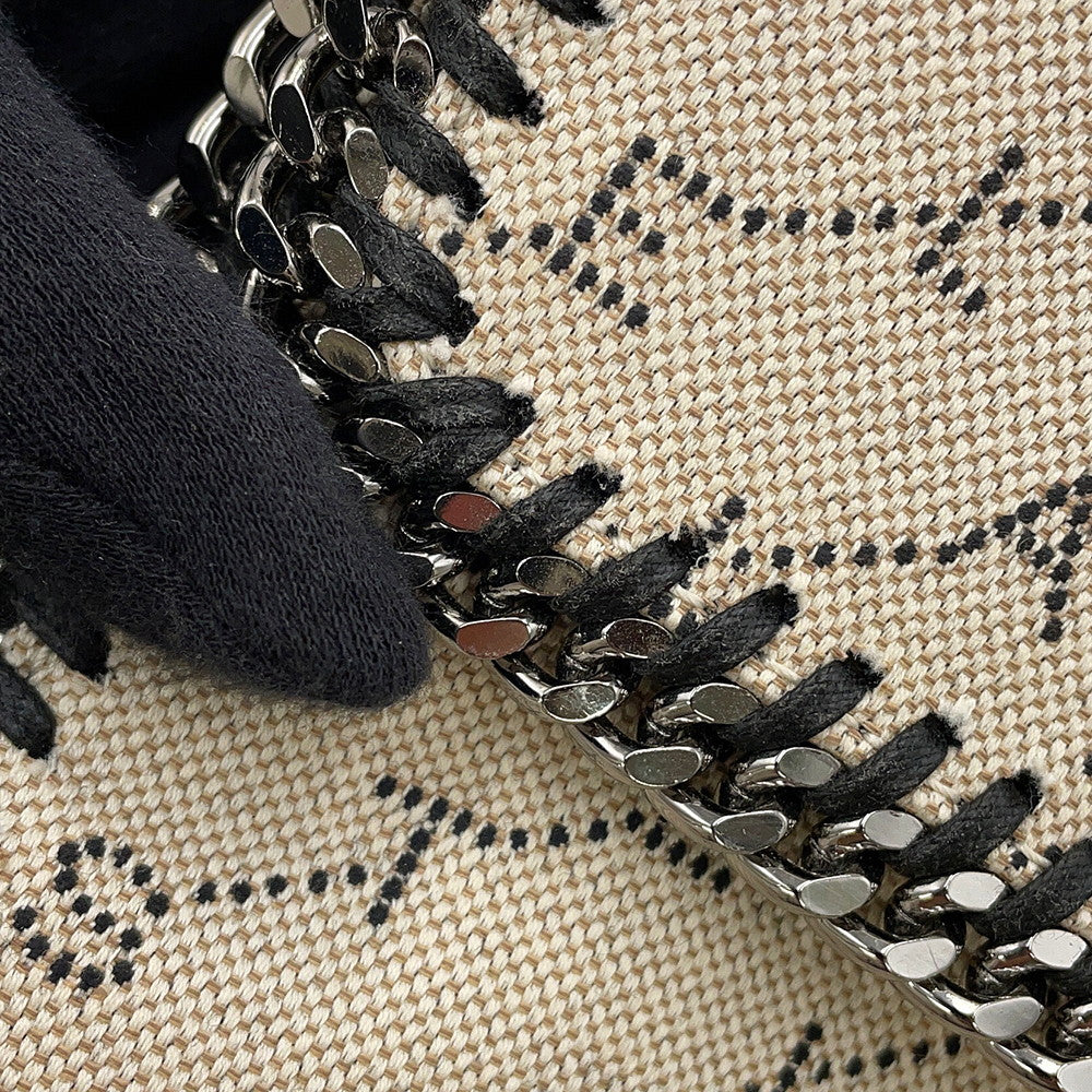 Stella McCartney Falabella Logo ChainShoulder Bag Beige455128 Canvas