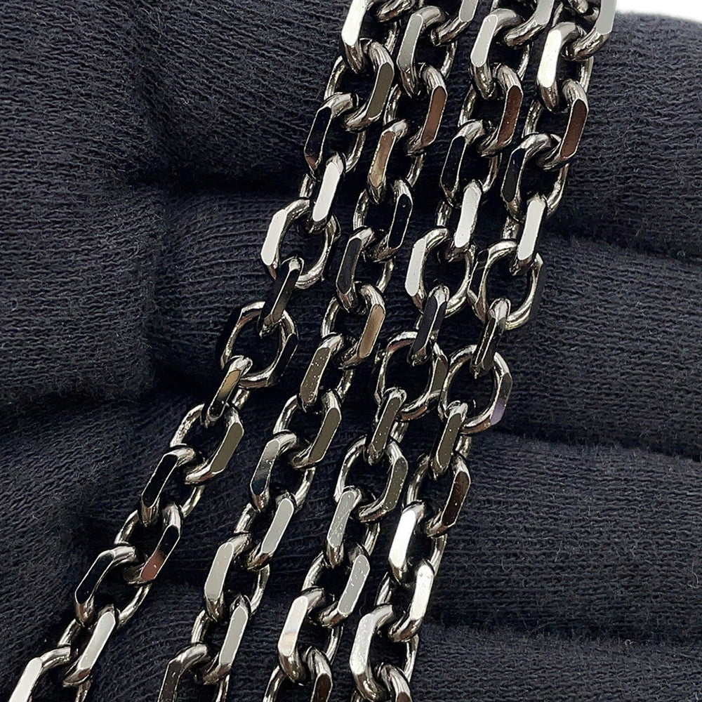 Valentino Garavani Rock Studded Embossed ChainShoulder Bag GunMetalicQW0P0R59IIZ Patent Leather