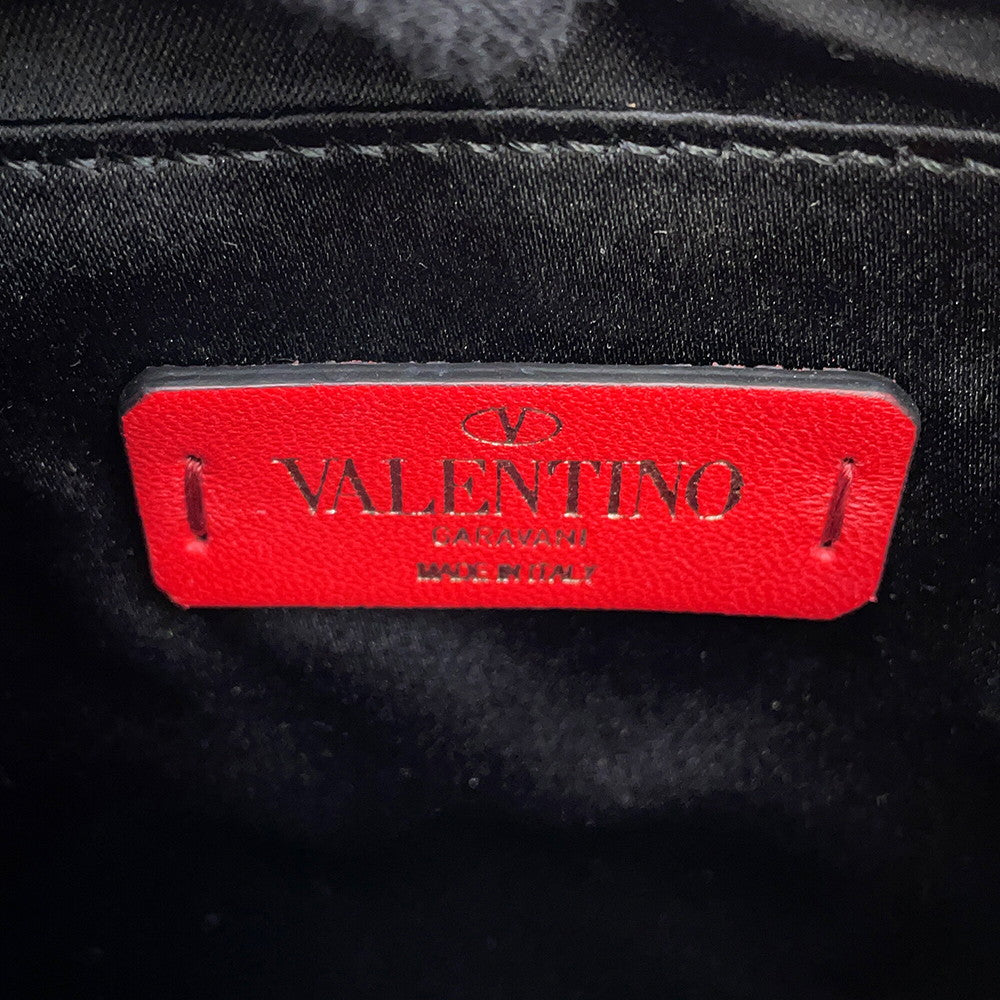 Valentino Garavani Rock Studded Embossed ChainShoulder Bag GunMetalicQW0P0R59IIZ Patent Leather