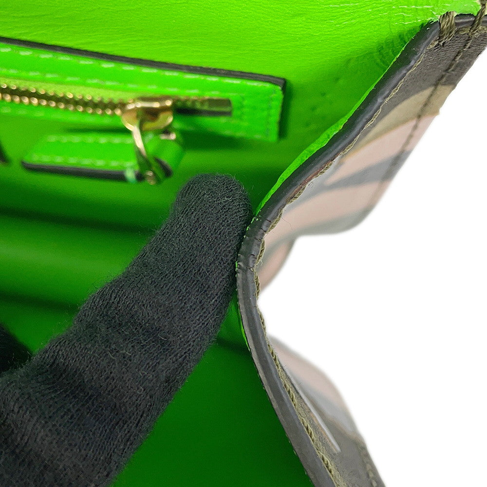 Valentino Garavani Glam Rock Camouflage Chainshoulder Bag Neon Green/Khaki Canvas Leather