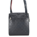 Christian Louboutin Logo Embossed Shoulder Bag Navy PVC Leather