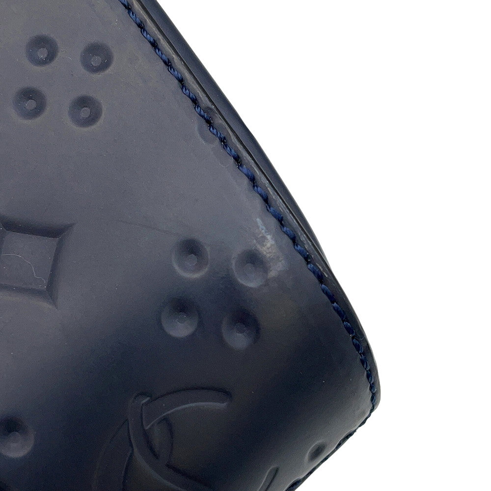 Christian Louboutin Logo Embossed Shoulder Bag Navy PVC Leather