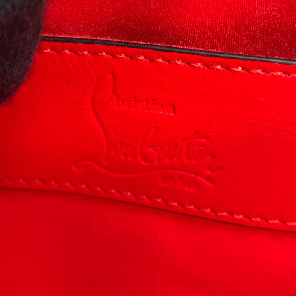 Christian Louboutin Logo Embossed Shoulder Bag Navy PVC Leather