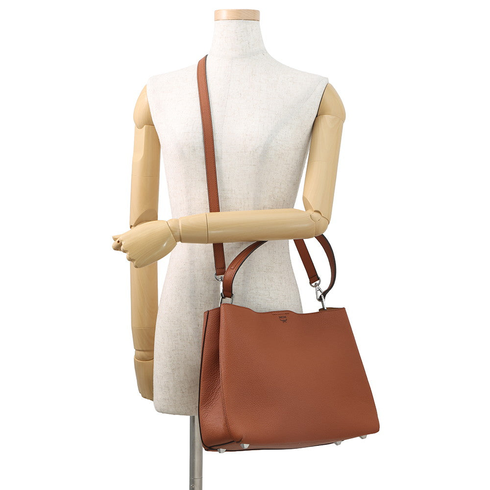 MCM Logo 2WAY Shoulder Bag BrownMWH6ASR01NE001 Leather
