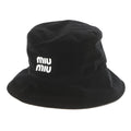 MIUMIU logo bucket hat Size M Black5HC196 Velvet