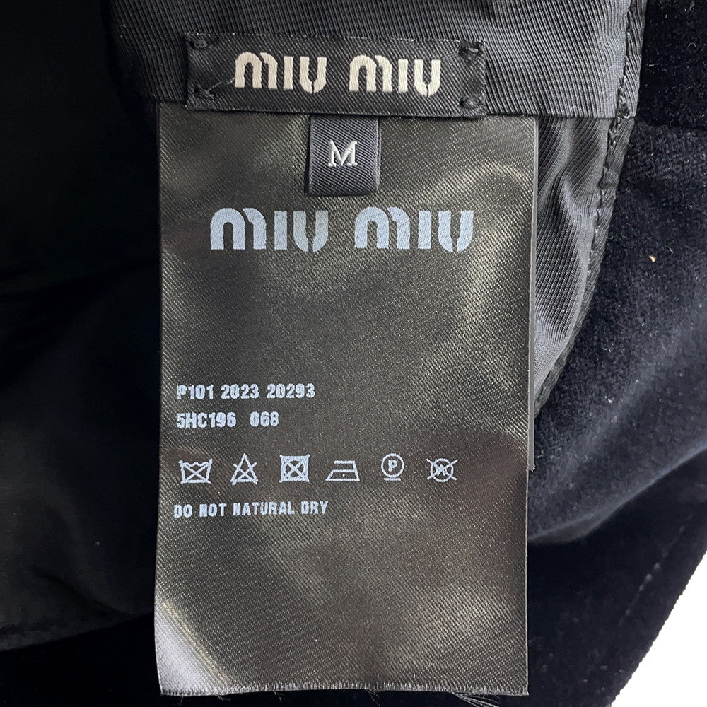 MIUMIU logo bucket hat Size M Black5HC196 Velvet