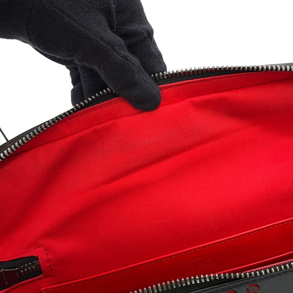 Christian Louboutin Punching Logo 2-Way Shoulder Bag Black/Red Leather