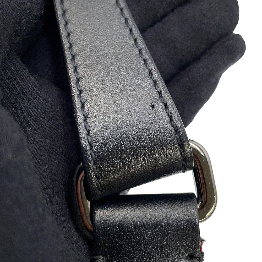 Christian Louboutin Punching Logo 2-Way Shoulder Bag Black/Red Leather