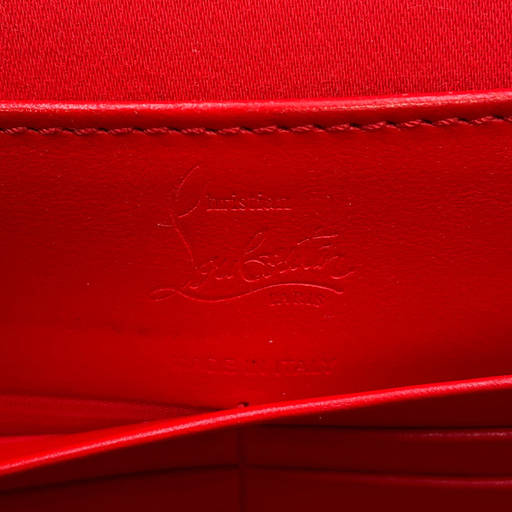 Christian Louboutin Punching Logo 2-Way Shoulder Bag Black/Red Leather