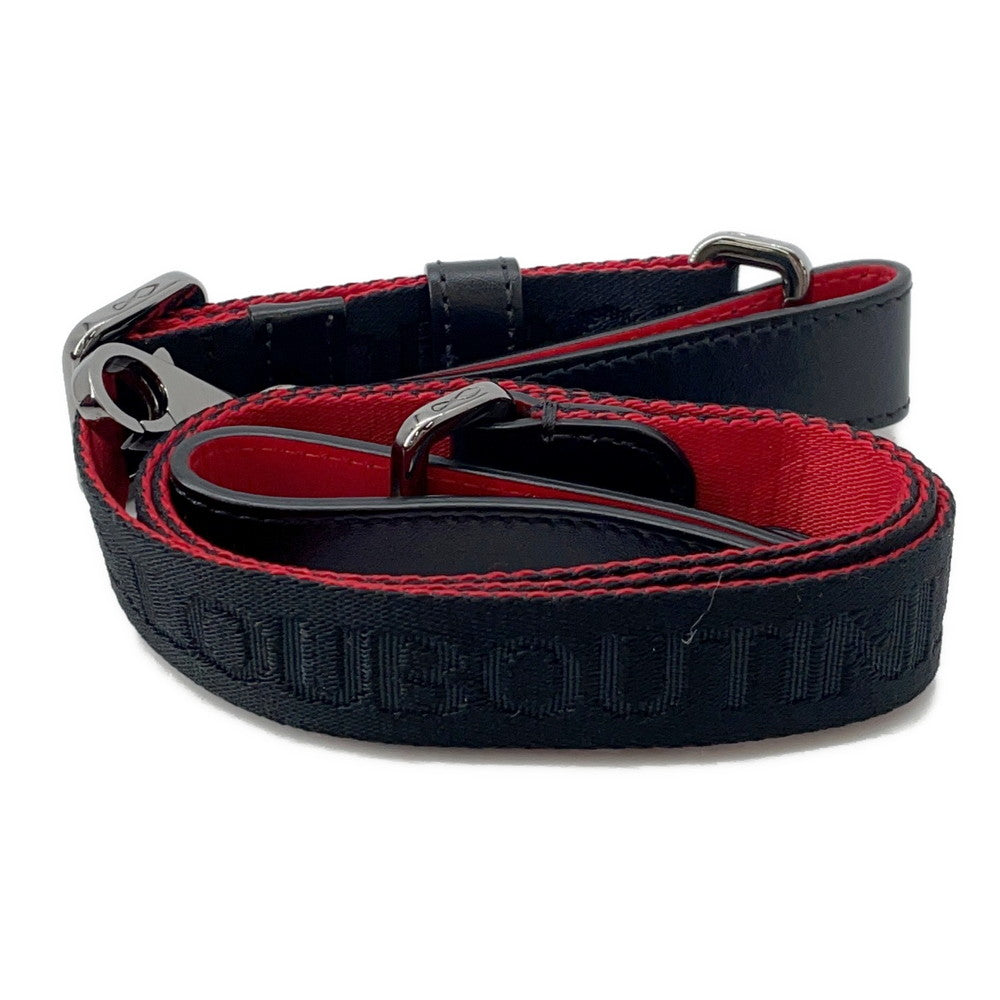 Christian Louboutin Punching Logo 2-Way Shoulder Bag Black/Red Leather