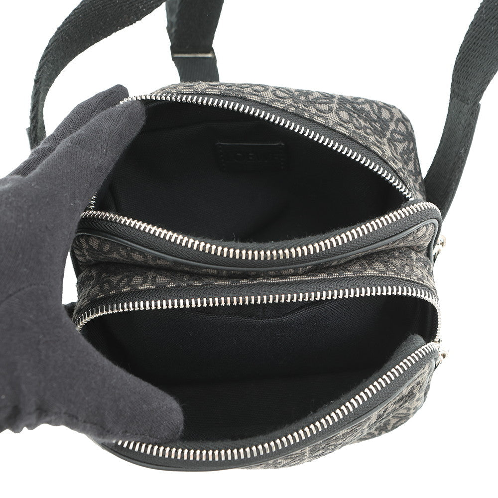 LOEWE Repeat Anagram Camera Bag Pochette Shoulder Bag Charcoal Grey/BlackB604Z80X01 Canvas Size Mini