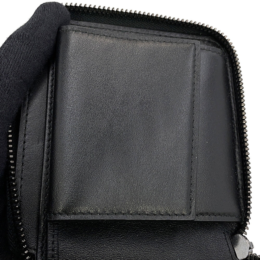 JIMMY CHOO LAWRENCE Star Studded Round Zip Bi-Fold Wallet SilverLAWRENCEAHQ Leather