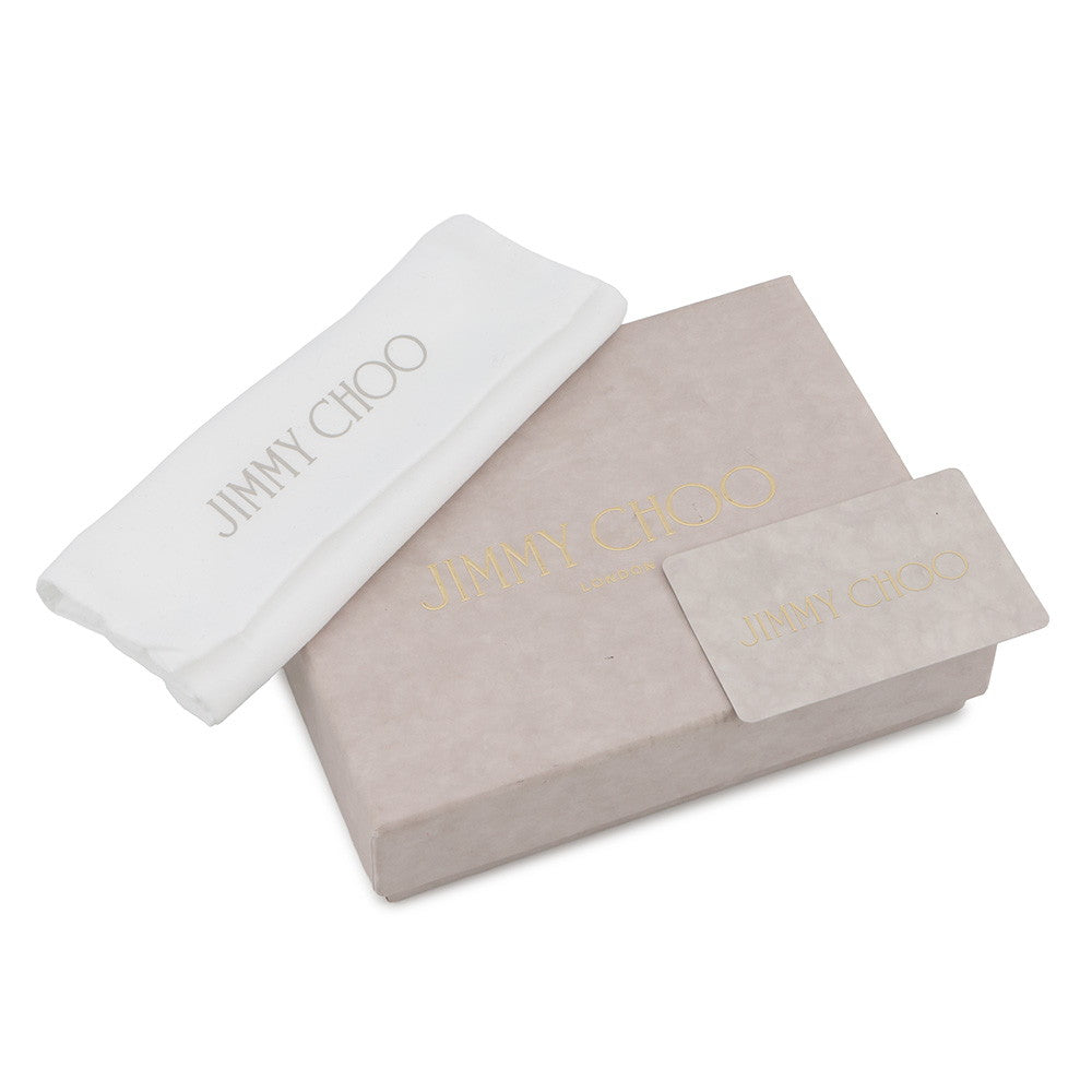 JIMMY CHOO LAWRENCE Star Studded Round Zip Bi-Fold Wallet SilverLAWRENCEAHQ Leather