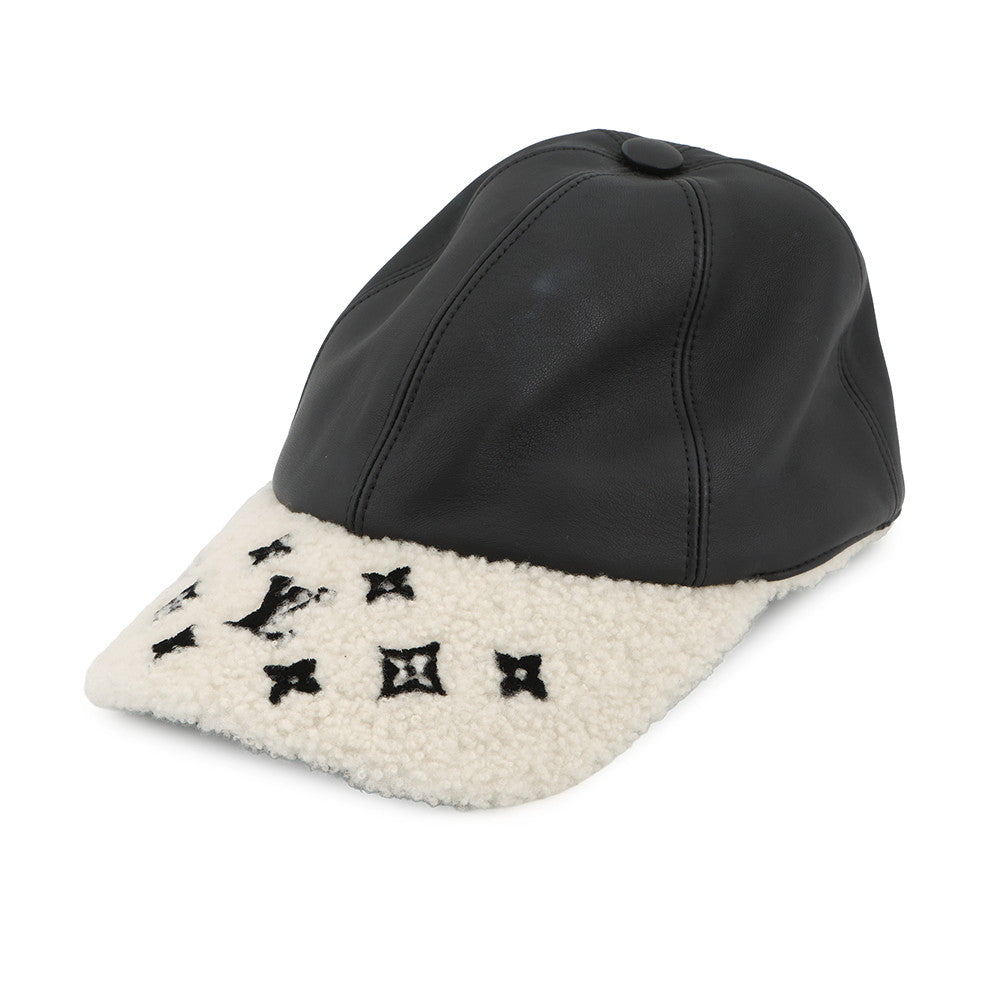 LOUIS VUITTON Sharing Cap Size M NoirM00493 Outer material: 100% Lamb Leather