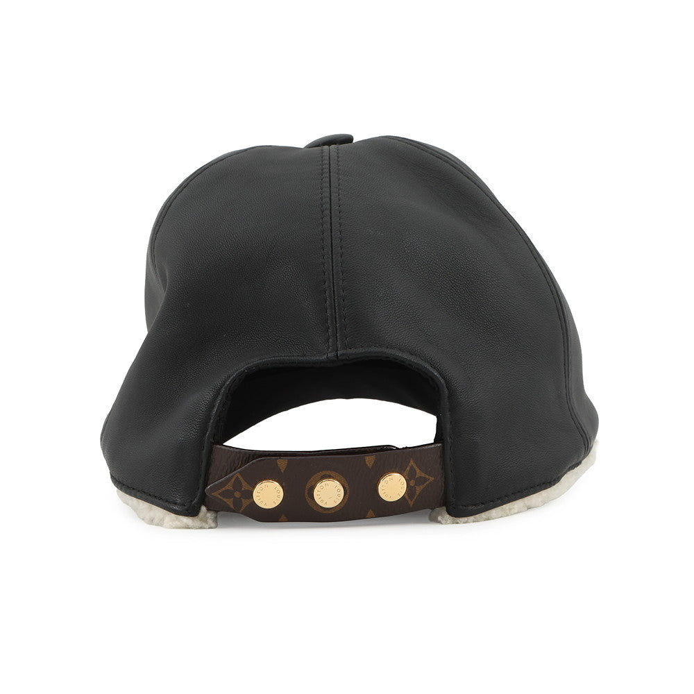 LOUIS VUITTON Sharing Cap Size M NoirM00493 Outer material: 100% Lamb Leather