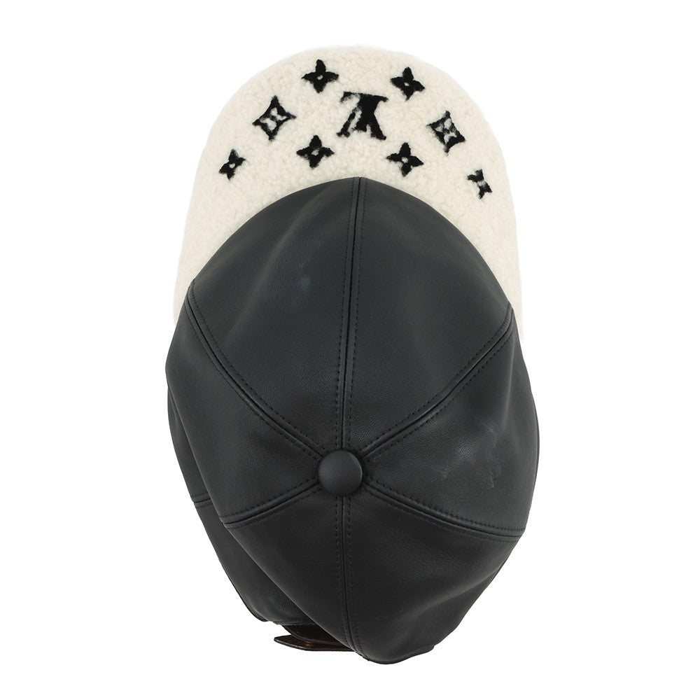 LOUIS VUITTON Sharing Cap Size M NoirM00493 Outer material: 100% Lamb Leather
