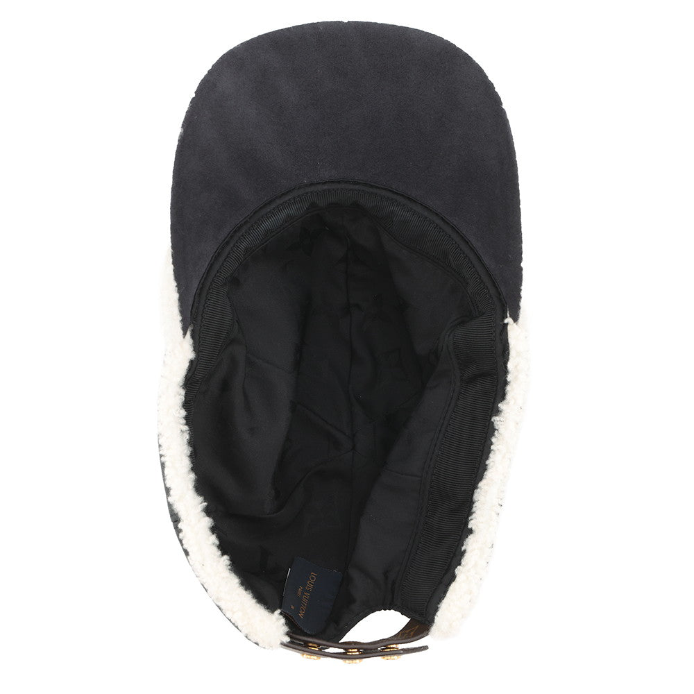 LOUIS VUITTON Sharing Cap Size M NoirM00493 Outer material: 100% Lamb Leather