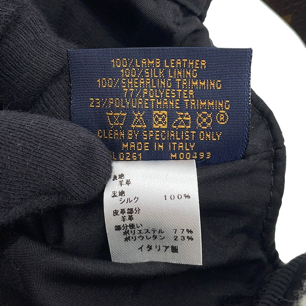 LOUIS VUITTON Sharing Cap Size M NoirM00493 Outer material: 100% Lamb Leather