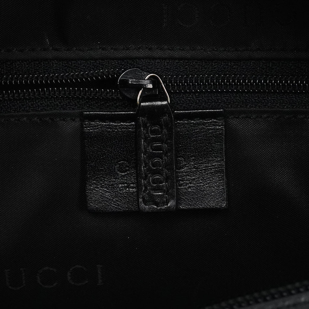 000 0531 Black Leather Bamboo Shoulder Bag