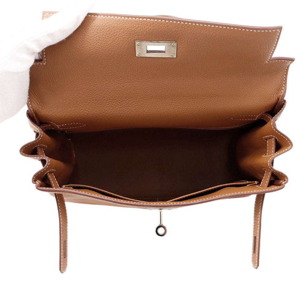 HERMES Kelly Retourne Gold Togo Leather Size 28