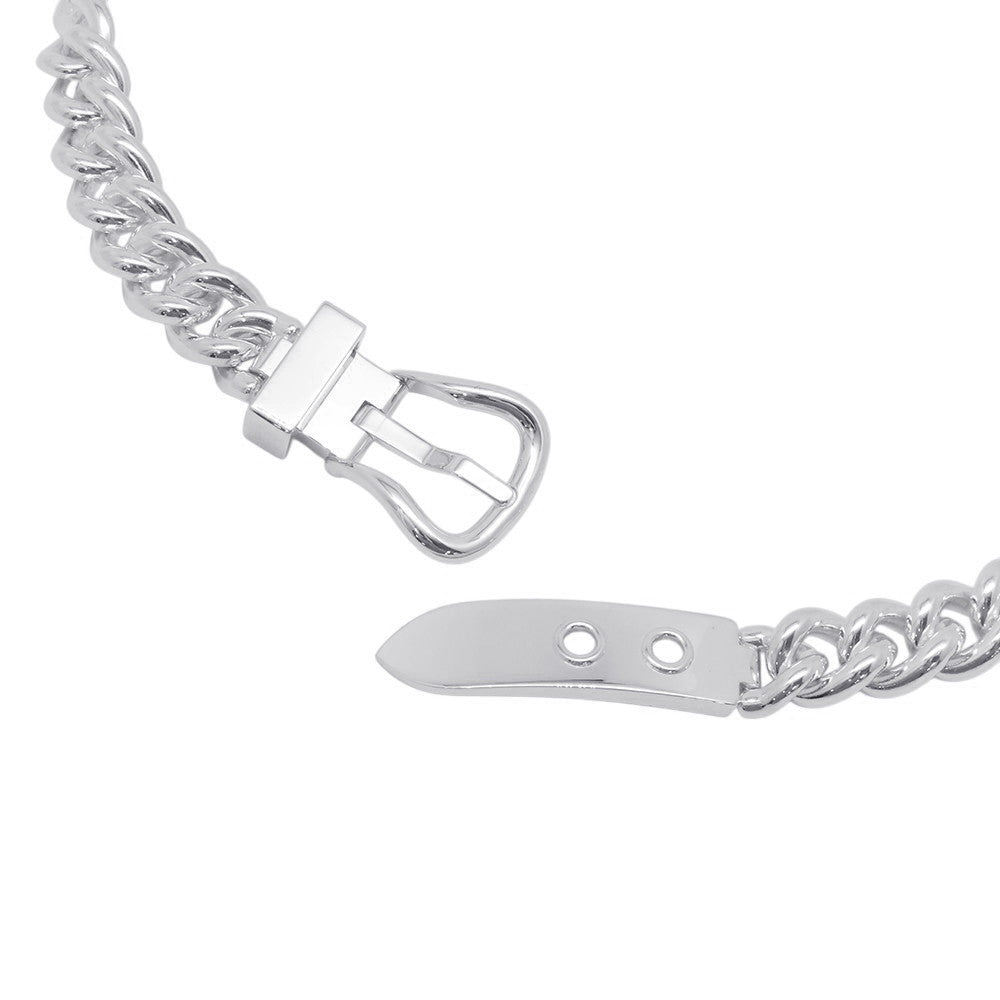 HERMES BoucleSellier Inflexible Necklace Size GM/42 SV925
