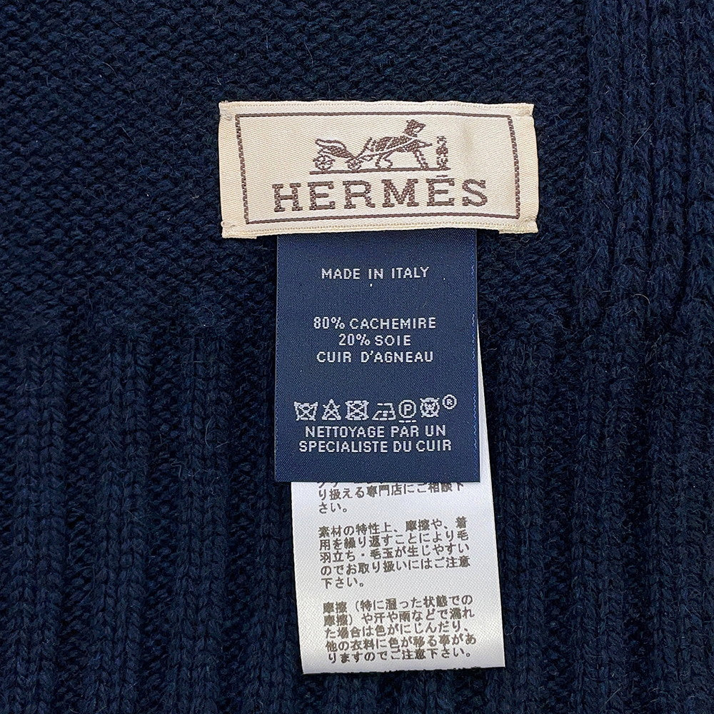 HERMES Quarter Bash Scarf Fall/Winter 2023 Marine Cashmere80% Silk20%