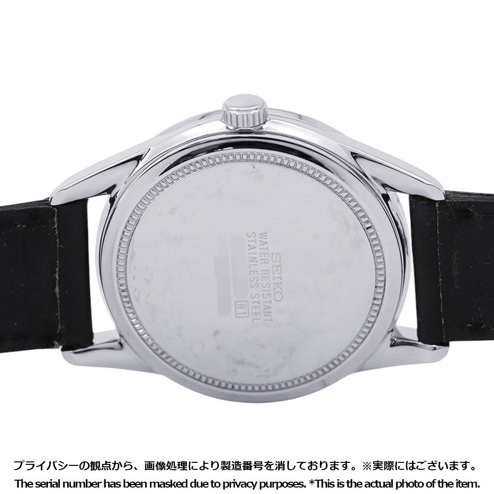 SEIKO Diamond shock W35.7mm Stainless Steel Leather Silver Dial4S24-0070