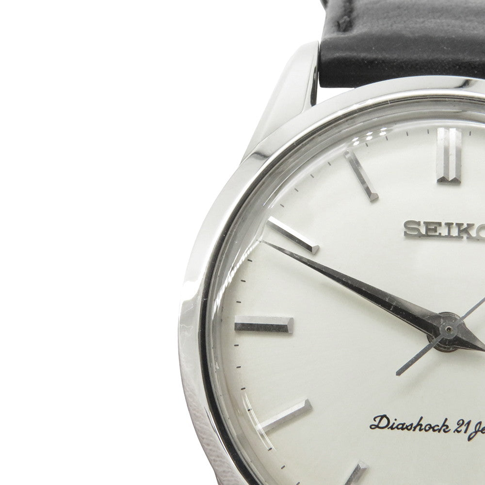 SEIKO Diamond shock W35.7mm Stainless Steel Leather Silver Dial4S24-0070