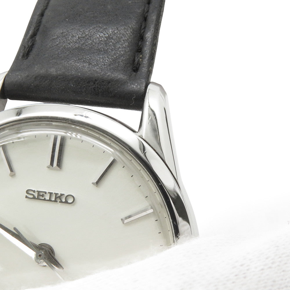 SEIKO Diamond shock W35.7mm Stainless Steel Leather Silver Dial4S24-0070