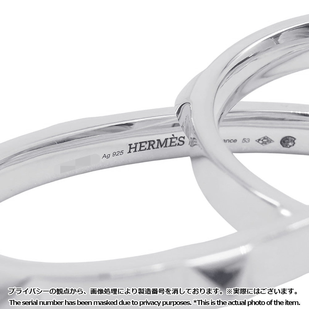 HERMES Crew de H Double Finger Ring Size 53/#13H125631B SV925
