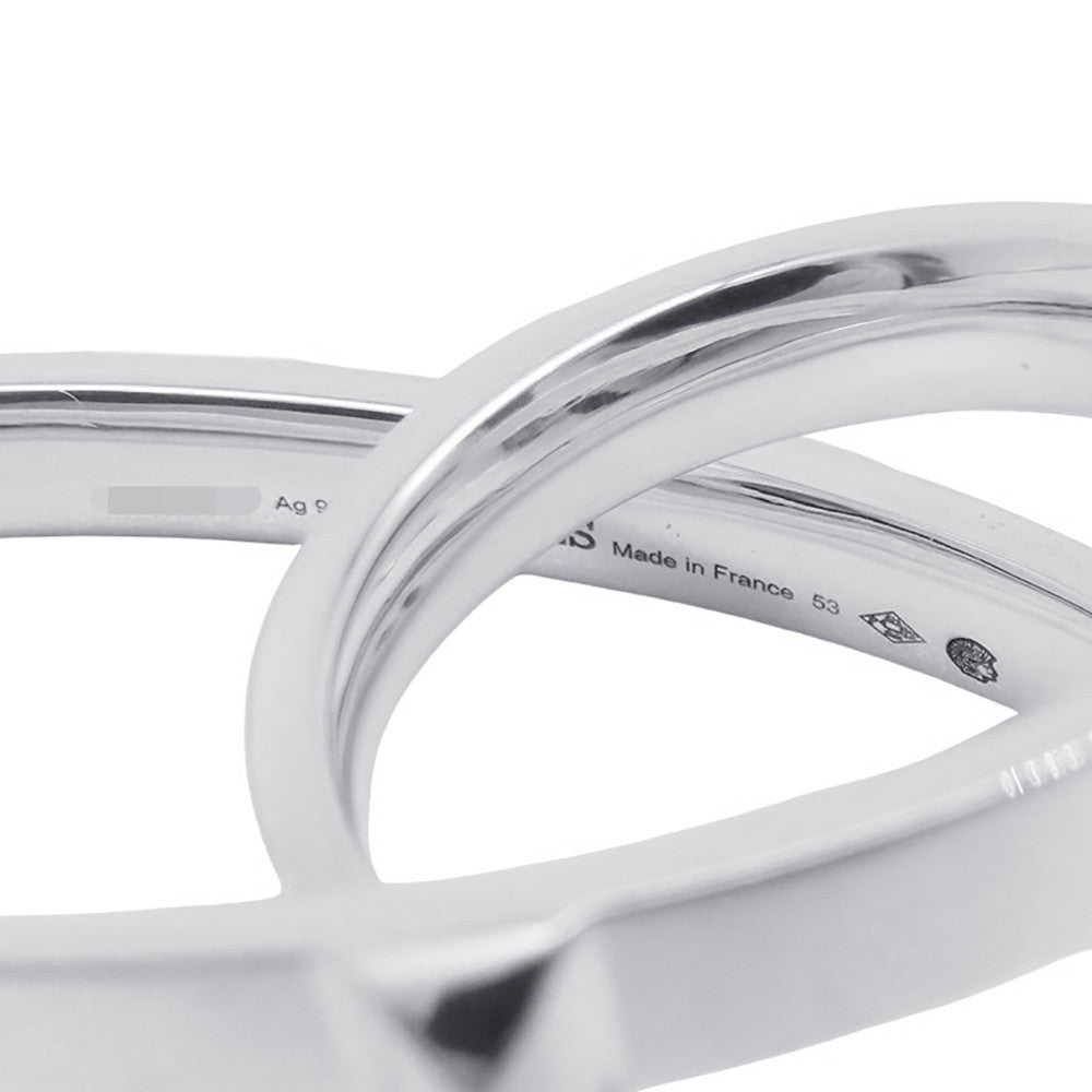 HERMES Crew de H Double Finger Ring Size 53/#13H125631B SV925
