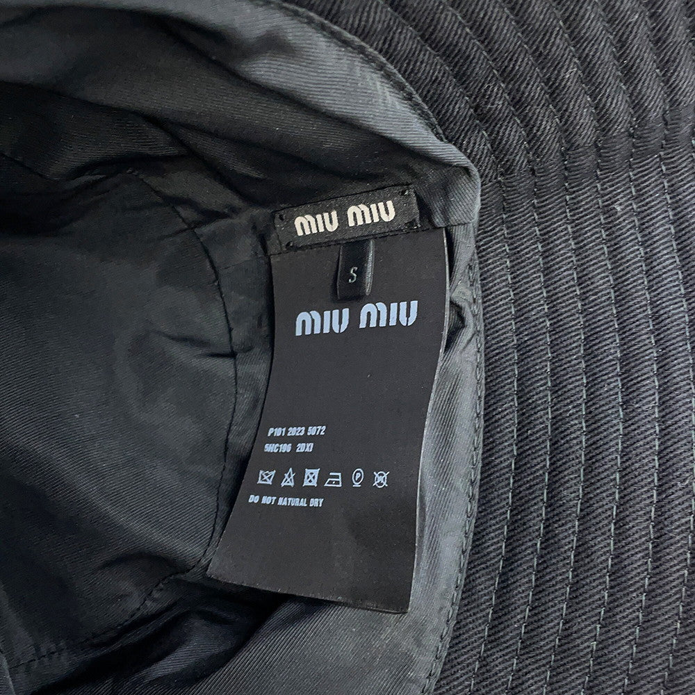 MIUMIU logo bucket hat Size S Black5HC196 Cotton100%