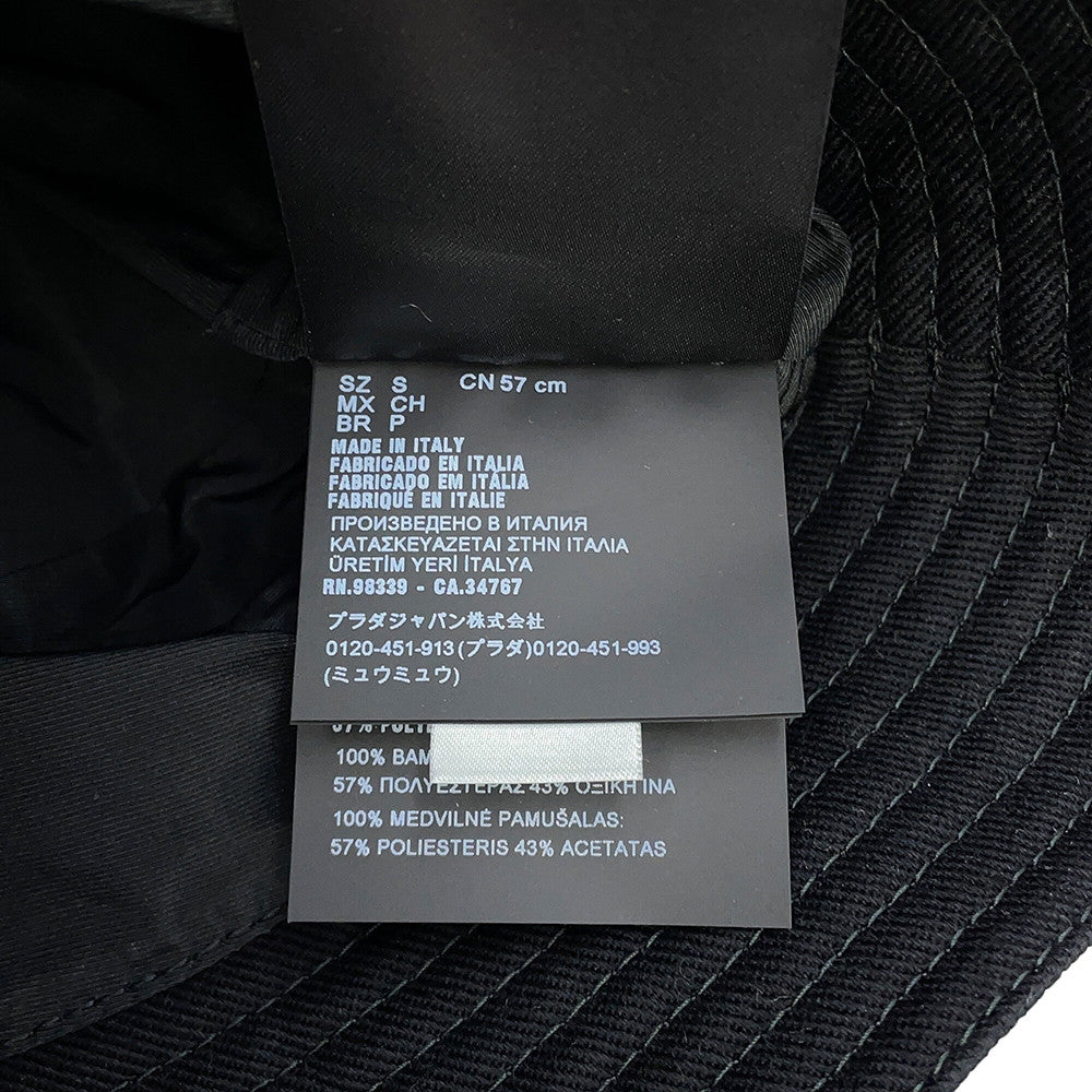 MIUMIU logo bucket hat Size S Black5HC196 Cotton100%