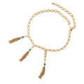Chloe POMPOMS Belt Vintage Gold/GreenCHC25SC089CH59DCTU Gold Plated Crystal Glass