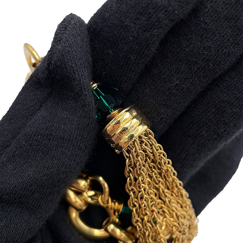 Chloe POMPOMS Belt Vintage Gold/GreenCHC25SC089CH59DCTU Gold Plated Crystal Glass