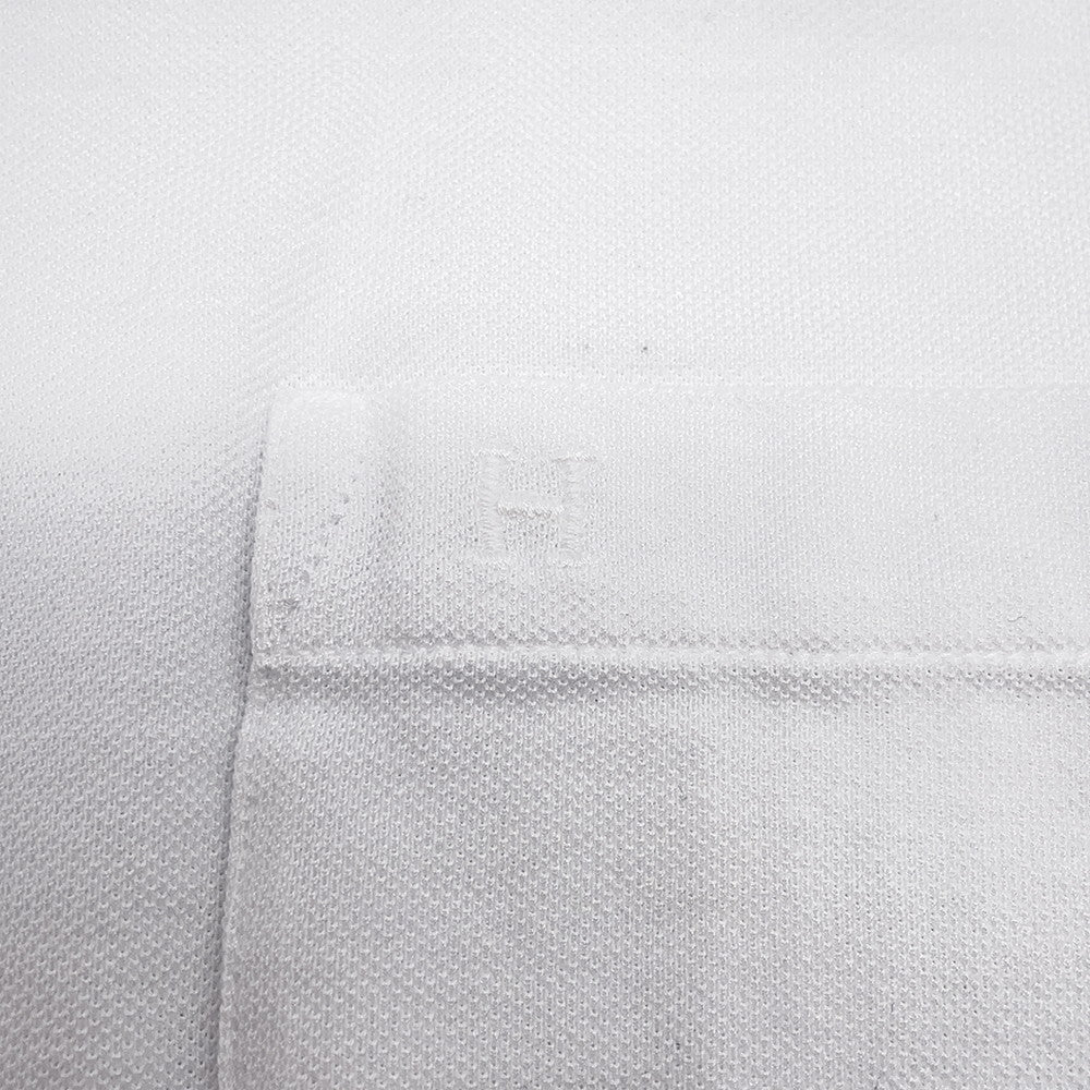 HERMES HEmbroidery Pocket T-Shirt Size S White Cotton100%