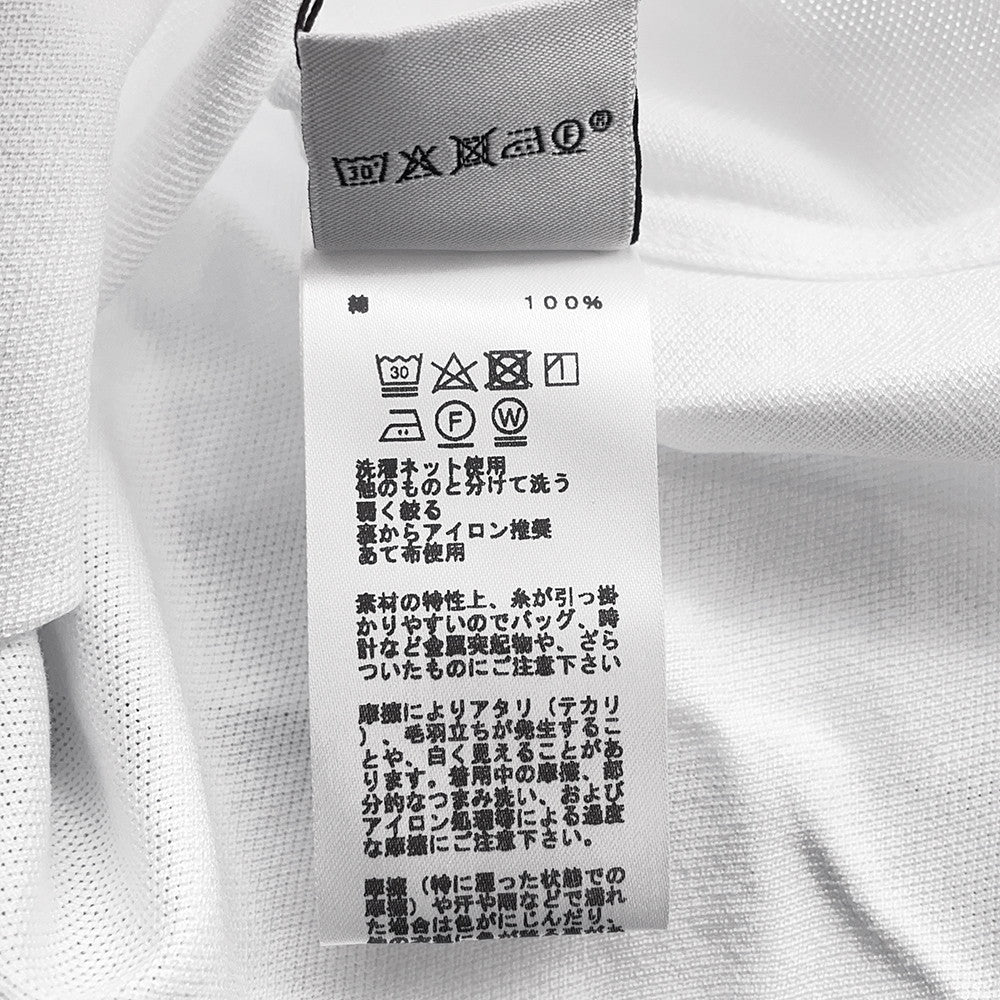 HERMES HEmbroidery Pocket T-Shirt Size S White Cotton100%