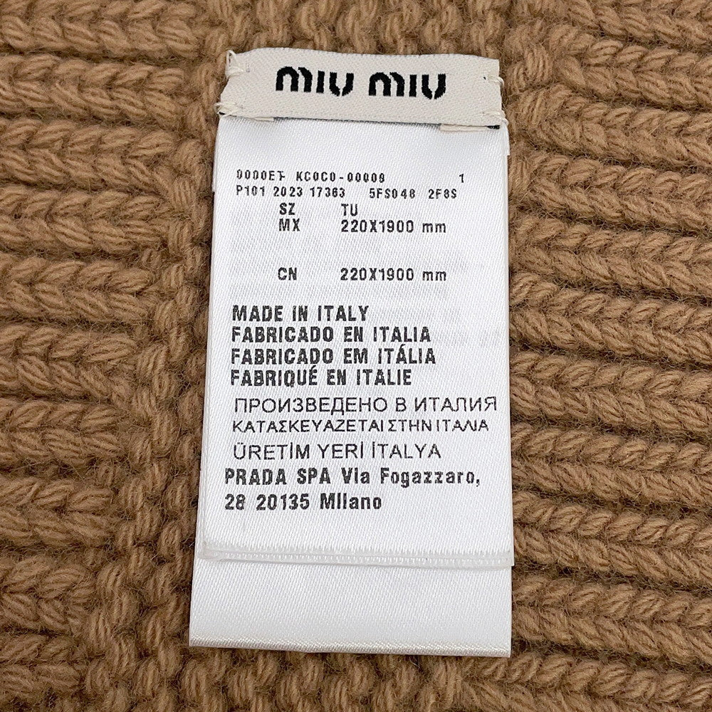 MIUMIU Wool KnitScarf Scarf Beige5FS048 Virgin Wool70% Cashmere30%