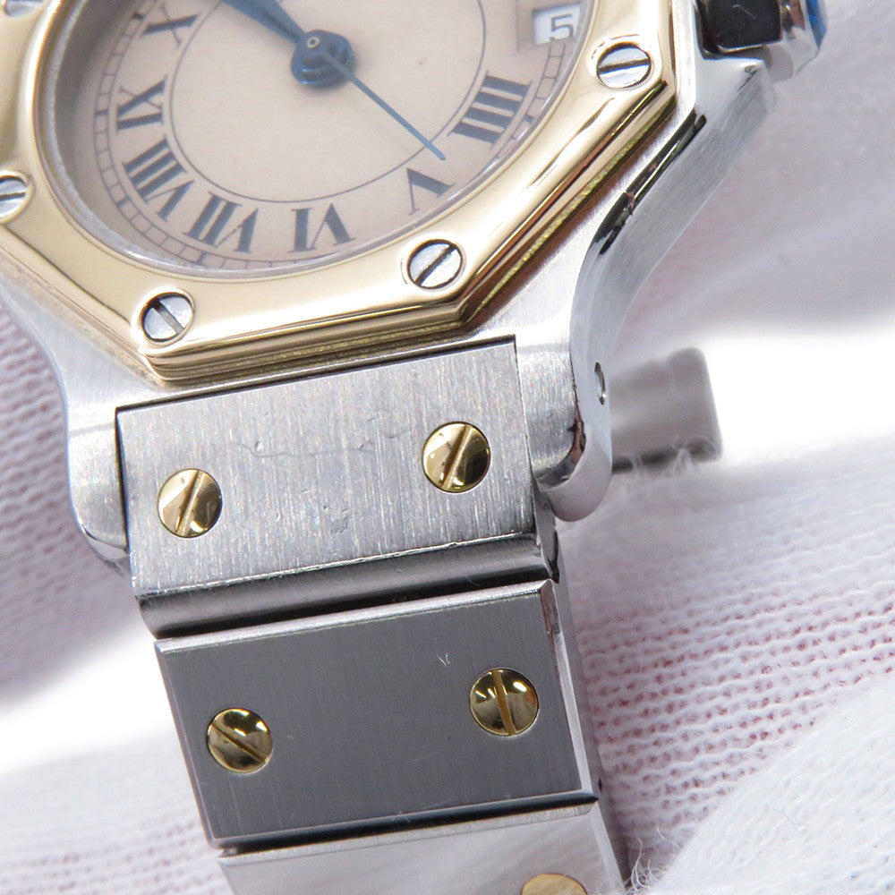 CARTIER Santos Octagon SM W25mm Stainless Steel K18YG Ivory DialW2001683 / 187903