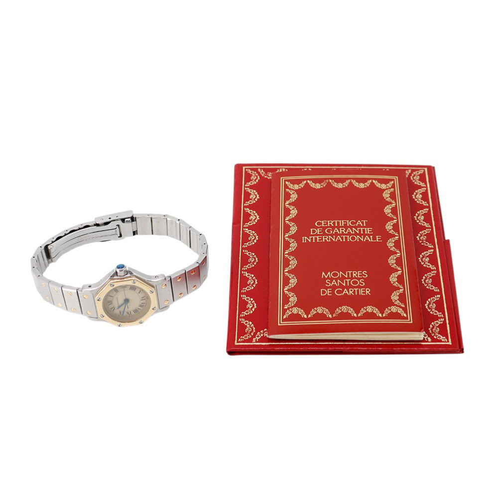 CARTIER Santos Octagon SM W25mm Stainless Steel K18YG Ivory DialW2001683 / 187903
