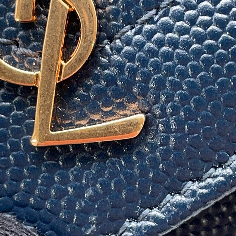 SAINT LAURENT PARIS Tiny Monogram Compact Wallet Navy505118 Leather
