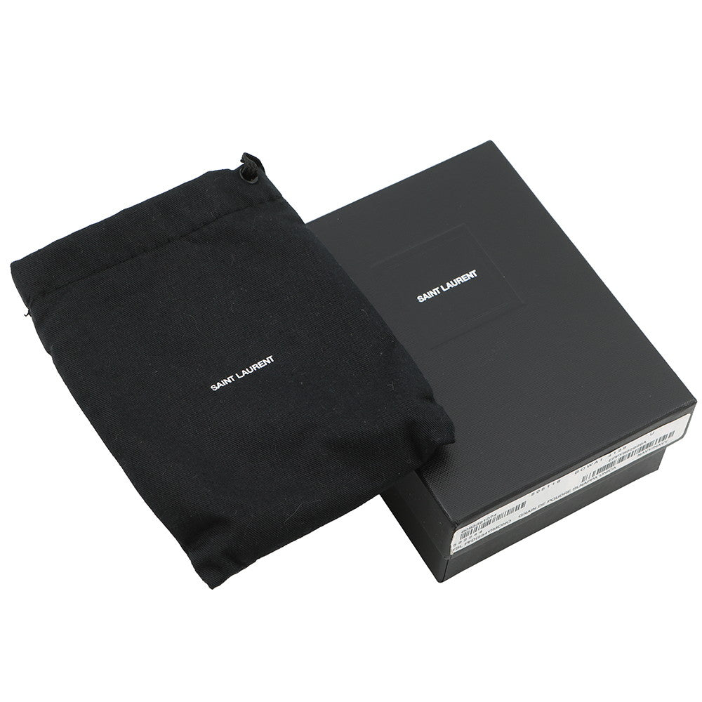 SAINT LAURENT PARIS Tiny Monogram Compact Wallet Navy505118 Leather