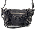 BALENCIAGA Luca Goal Shoulder Bag Gray/Black719082 Denim Size XS
