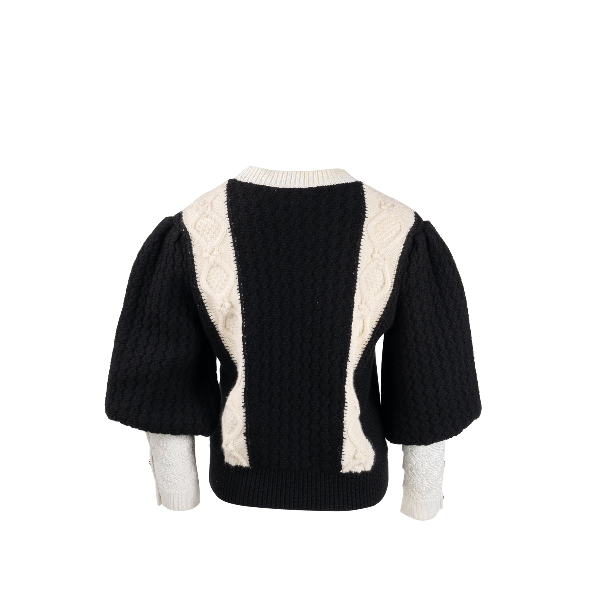 Chanel Size 38 CC Logo Sweater Wool/Cashmere/Cotton White/Black